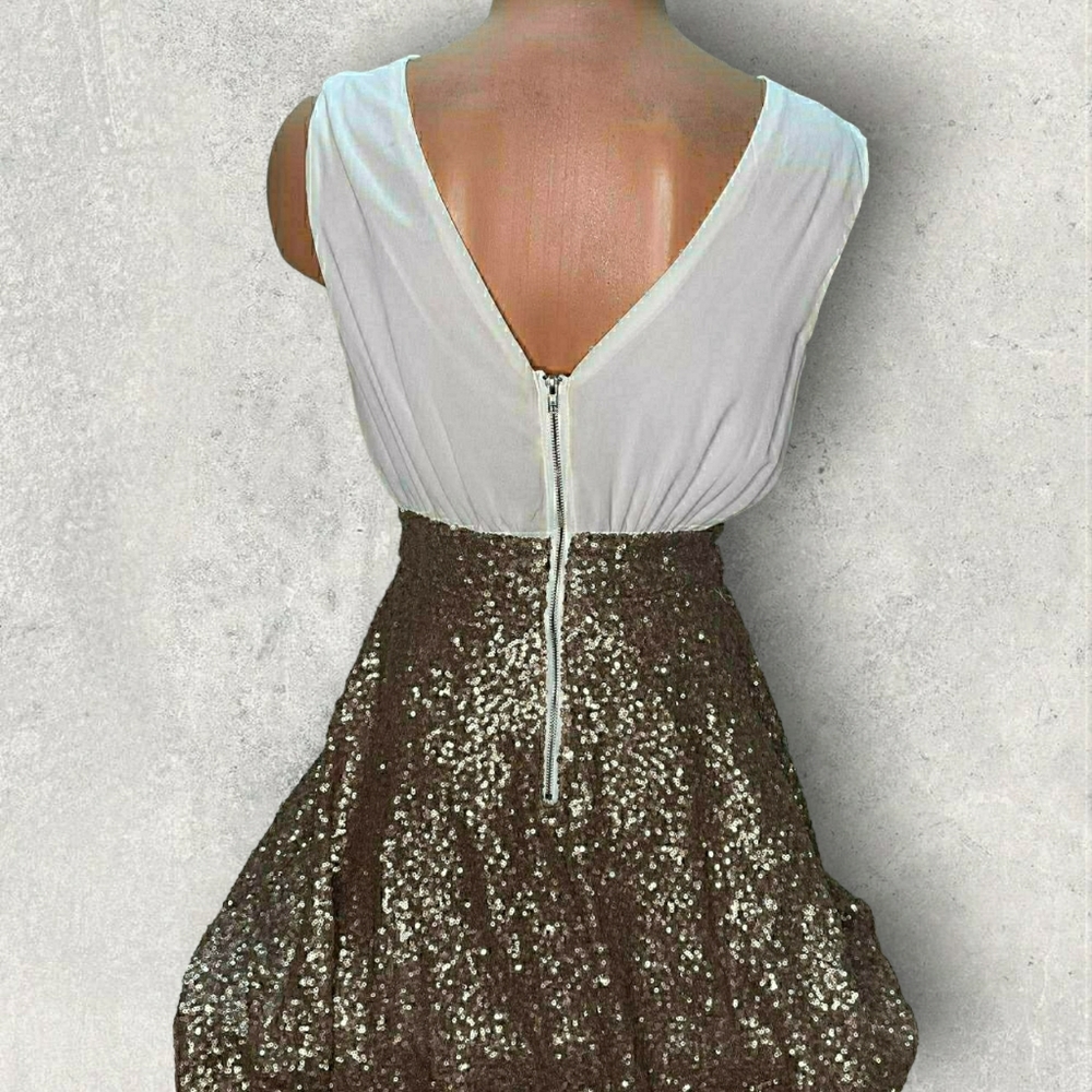 Double Zero white/gold cocktail dress sz small - Picture 4 of 7
